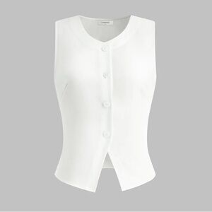 COMMENSE White Linen Button-down
